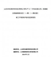 山東祥東新材料科技有限公司年產(chǎn)8.7萬噸抗氧化劑、烷基酚及粗酚精制項目(一期)(一期裝置)竣工環(huán)境保護(hù)驗收監(jiān)測報告